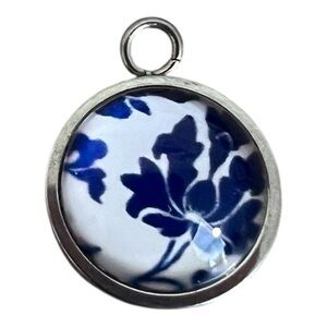 NEW Blue Floral Pendant Charm